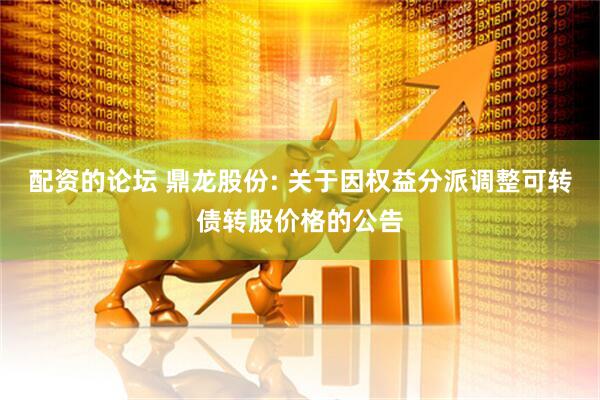 配资的论坛 鼎龙股份: 关于因权益分派调整可转债转股价格的公告