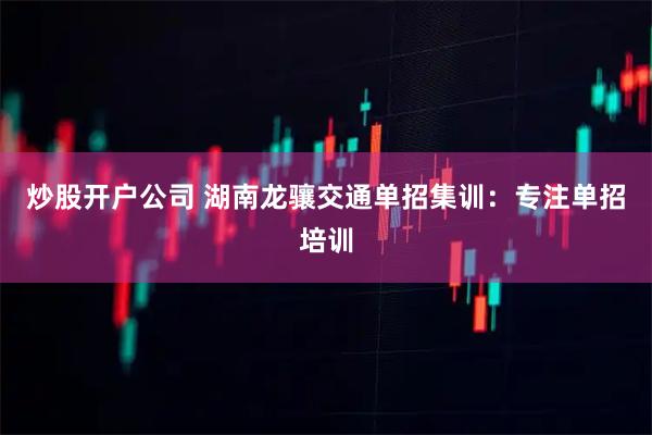 炒股开户公司 湖南龙骧交通单招集训：专注单招培训
